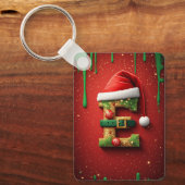 Kerstbrief E Met Kerstkrans Decoratie 🎅 Sleutelhanger (Voorkant)