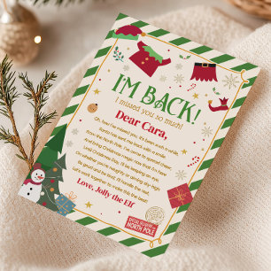 Kerstbrief Elf Aankomst Briefkaart