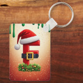 Kerstbrief F Met Kerstkrans Accent 🎅 Sleutelhanger (Achterkant)