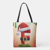 Kerstbrief F met kerstkransaccent 🎅 Tote Bag (Achterkant)
