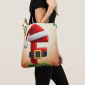 Kerstbrief F met kerstkransaccent 🎅 Tote Bag (Dichtbij)