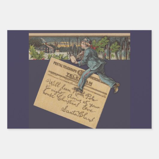 kerstbrief inpakpapier vel (Voorkant)