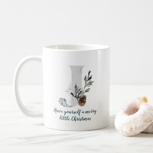 Kerstbrief J Alphabet Coffee Mok (Met donut)