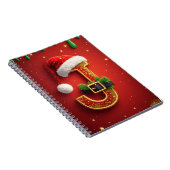 Kerstbrief J Monogram Vakantieslinger 🎅 Notitieboek (Rechterzijde)