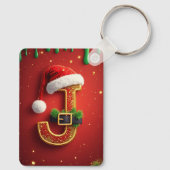 Kerstbrief J Monogram Vakantieslinger 🎅 Sleutelhanger (Achterkant)