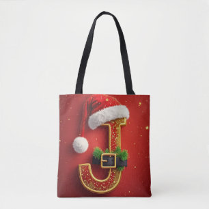 Kerstbrief J Monogram Vakantieslinger 🎅 Tote Bag