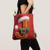 Kerstbrief J Monogram Vakantieslinger 🎅 Tote Bag (Dichtbij)