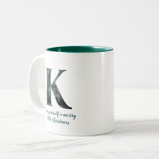 Kerstbrief K Alphabet Coffee Mok (Voorkant links)
