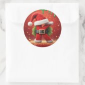 Kerstbrief K Met Dennenkrans Kerstglans 🎅 Ronde Sticker (Tas)