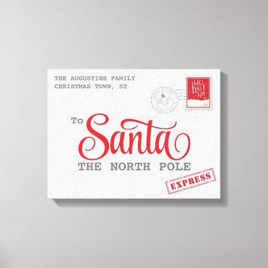 Kerstbrief Kerstmis Canvas Home Decor (Voorkant)