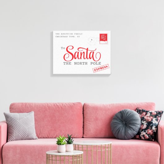 Kerstbrief Kerstmis Canvas Home Decor Afdruk (Insitu (Woonkamer))