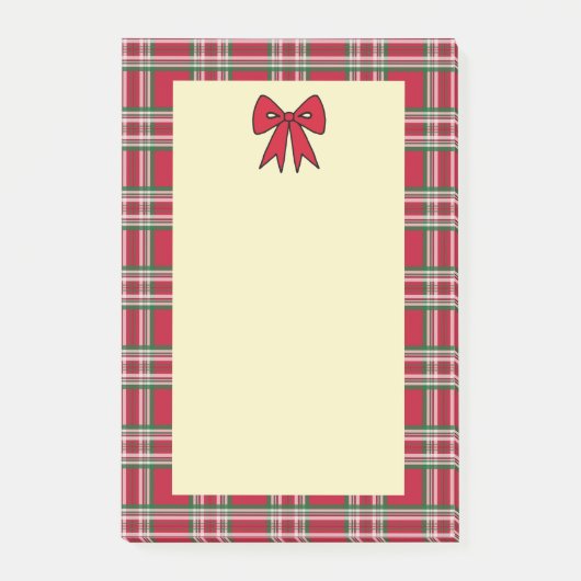Kerstbrief Kerststationery Papier met Schotse Ruit Post-it® Notes (Voorkant)