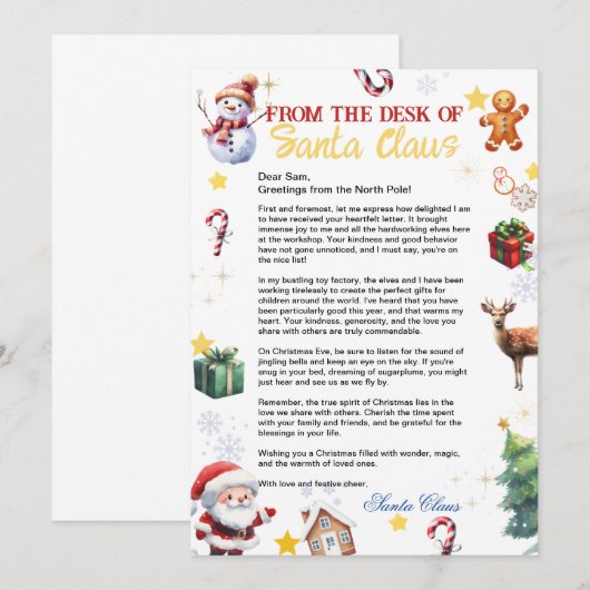 Kerstbrief Kerstvakantie Kaart (Voorkant / Achterkant)