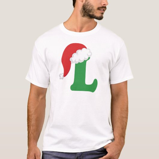 kerstbrief L-alfabet T-shirt (Voorkant)