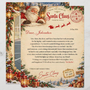 Kerstbrief met foto achter Nice List Kerstmis Briefhoofd