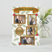 Kerstbrief met foto - Dennentakken Feestdagenkaart (Staand voorkant)