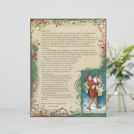 kerstbrief met joyous Shopper (Staand voorkant)