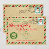 kerstbrief met kerstfeest en kerstfeest kaart (Voorkant / Achterkant)