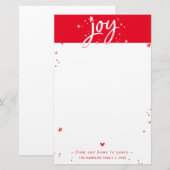 KERSTBRIEF modern handgeschreven blijdschap rood Briefpapier (Voorkant / Achterkant)
