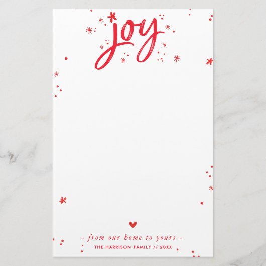 KERSTBRIEF modern handgeschreven script vrolijk ro Briefpapier (Voorkant)