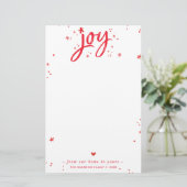 KERSTBRIEF modern handgeschreven script vrolijk ro Briefpapier (Staand voorkant)
