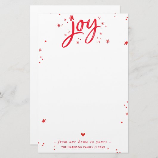 KERSTBRIEF moderne handgeschreven script vrolijk r Briefpapier (Voorkant / Achterkant)