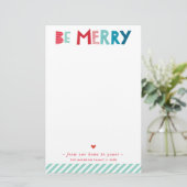 KERSTBRIEF moderne lol feestelijke typografie Briefpapier (Staand voorkant)
