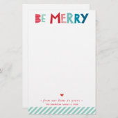 KERSTBRIEF moderne lol feestelijke typografie Briefpapier (Voorkant / Achterkant)