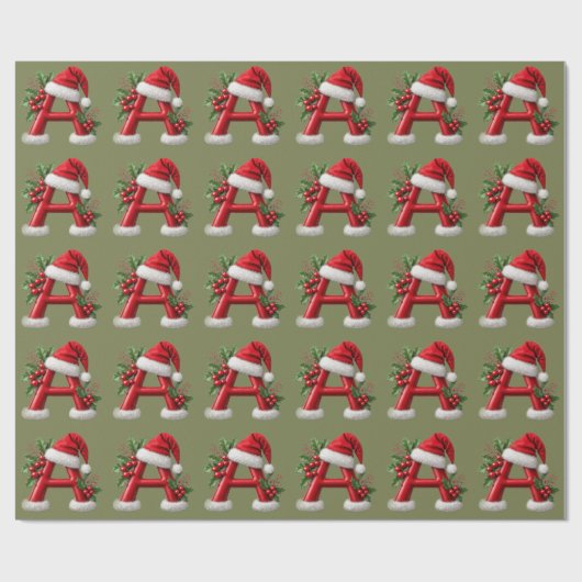 🎅 Kerstbrief Monogram Decoratie Cadeaubord 🎄 Cadeaupapier (Vlak)