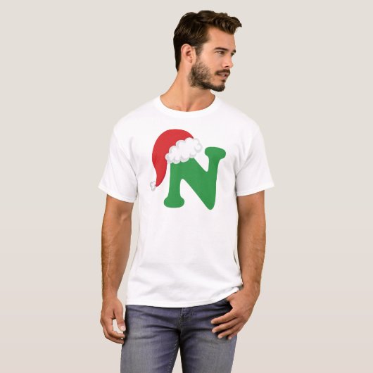 Kerstbrief N Alphabet T-shirt (Voorkant volledig)
