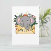 Kerstbrief Olifant Winter Dieren Olifanten Feestdagenkaart (Staand voorkant)