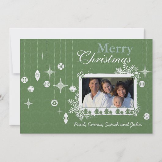 Kerstbrief op achterste kerstversieringen kaart (Voorkant)