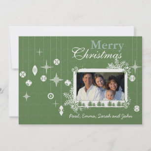 Kerstbrief op achterste kerstversieringen kaart