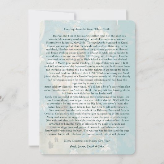 Kerstbrief op rug engel kerst Kaarten (Achterkant)