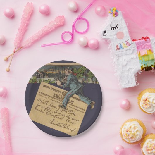  kerstbrief papieren bordje (Feest)