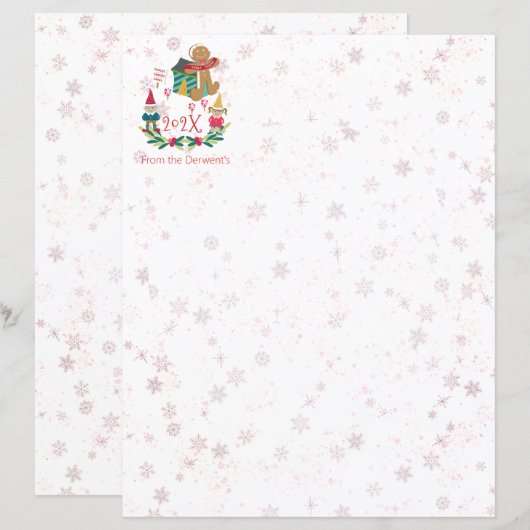 kerstbrief Personal Cute Holiday Village (Voorkant / Achterkant)