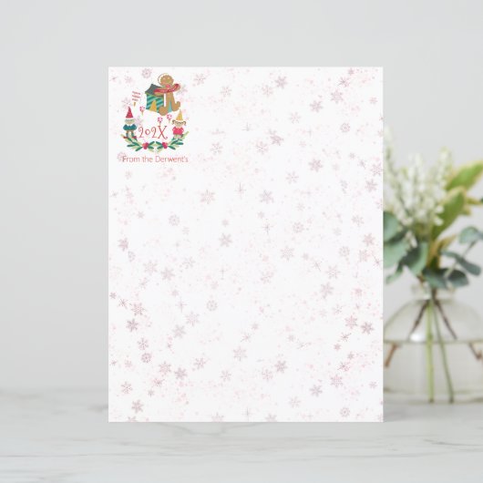 kerstbrief Personal Cute Holiday Village (Staand voorkant)