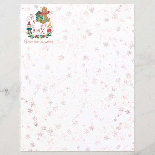 kerstbrief Personal Cute Holiday Village (Voorkant)