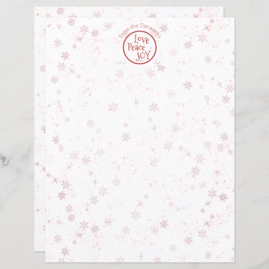 Kerstbrief Personal Holiday Love Peace Jose (Voorkant / Achterkant)