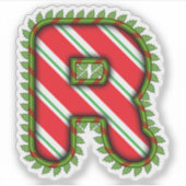 Kerstbrief R Sticker (Voorkant)