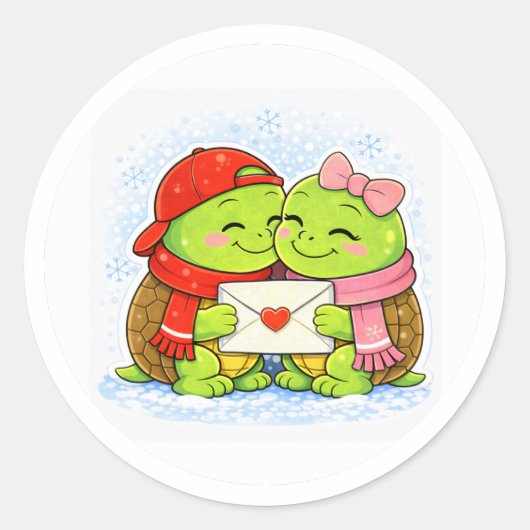 Kerstbrief Ronde Sticker (Voorkant)