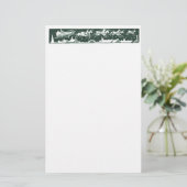 Kerstbrief Santa Holiday Green Stationery Briefpapier (Staand voorkant)
