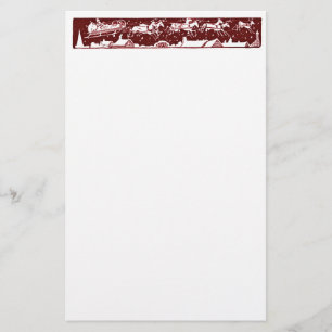 Kerstbrief Santa Holiday Red Stationery Briefpapier