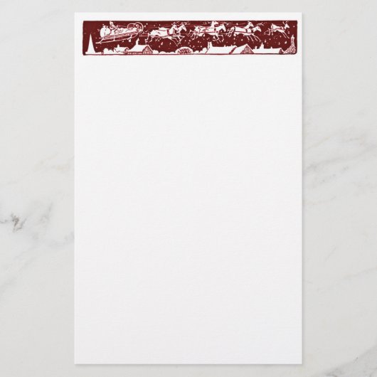 Kerstbrief Santa Holiday Red Stationery Briefpapier (Voorkant)