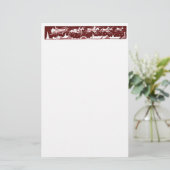Kerstbrief Santa Holiday Red Stationery Briefpapier (Staand voorkant)