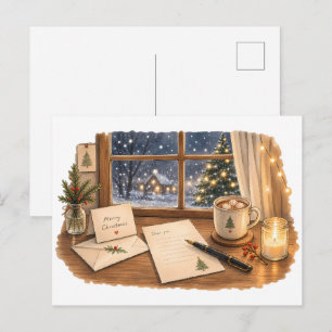 Kerstbrief Schrijfbureau voor Gezellige Briefpapie Briefkaart