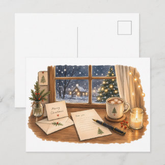 Kerstbrief Schrijfbureau voor Gezellige Briefpapie Briefkaart