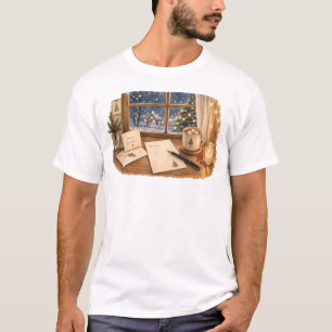 Kerstbrief Schrijfbureau voor Gezellige Briefpapie T-shirt