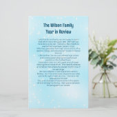 Kerstbrief Sjabloon Blauwe Twinkling Stars Briefpapier (Staand voorkant)