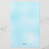 Kerstbrief Sjabloon Blauwe Twinkling Stars Briefpapier (Achterkant)
